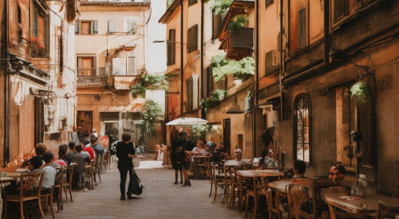 Foto vintage di una delle Migliori Trattorie Economiche Dove Mangiare a Bologna secondo l'AI