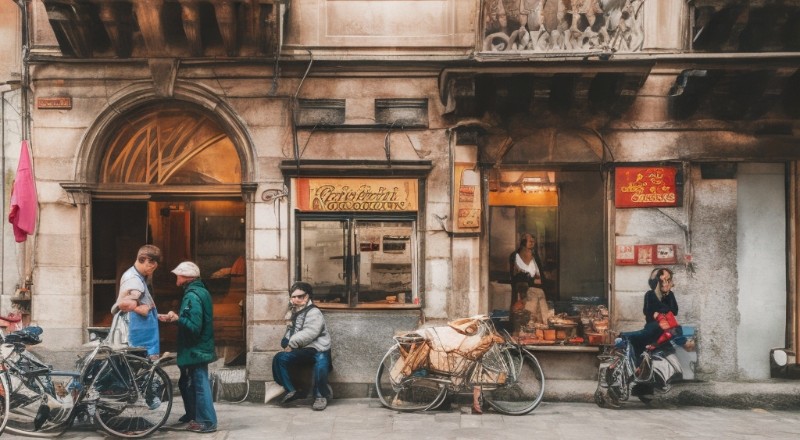 Una bottega dove acquistare street food, una delle Altre Opportunità Culinarie Economiche Dove Mangiare a Bologna